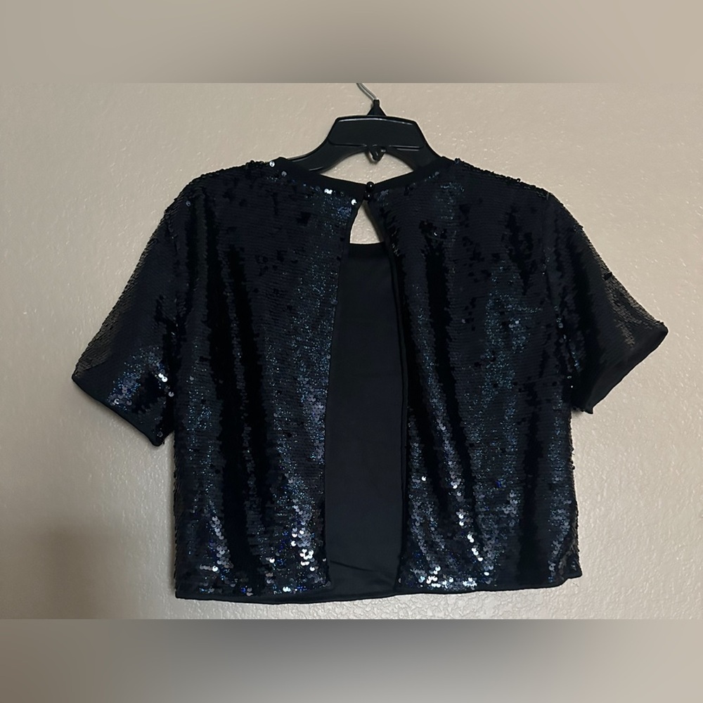 NWOT AKIRA SEQUIN BACK OPEN CROP TOP - Picture 2 of 5